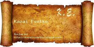 Kazai Evetke névjegykártya